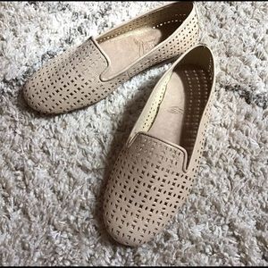 Gold Shimmer Leather Loafers